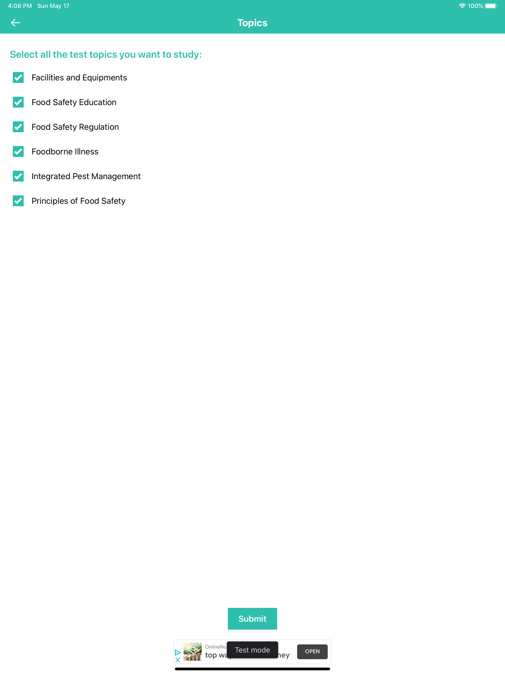 Servsafe and CPFM Test Prep