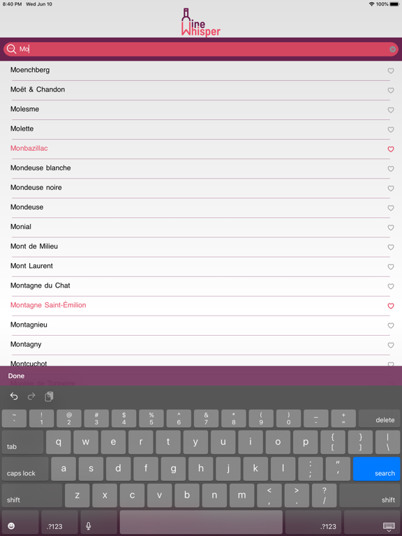WineWhisper iPad screenshot 7 - Food & Drink app