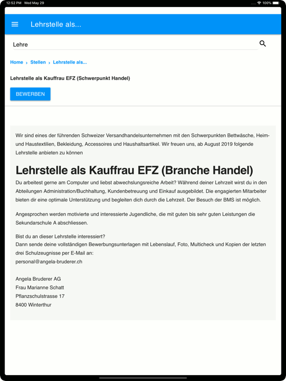 Screenshot #6 pour Lehrstellen Schweiz