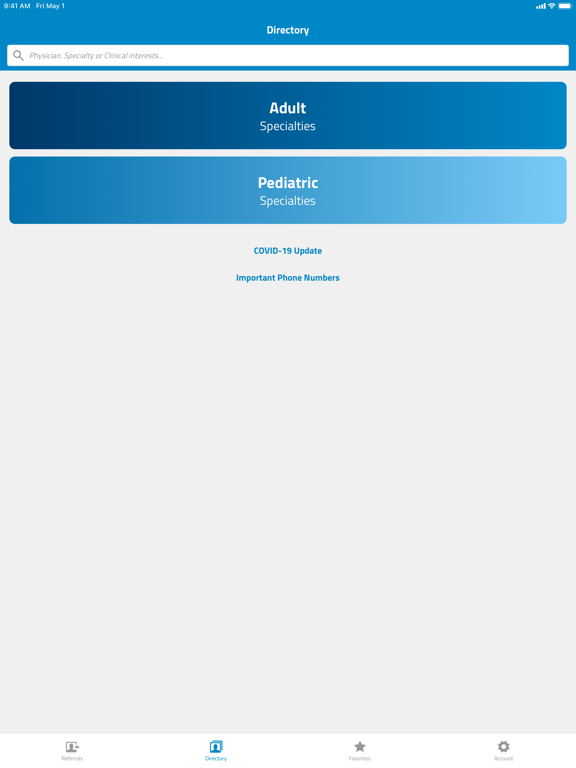 Maimonides Referral App iPad screenshot 1 - Medical app