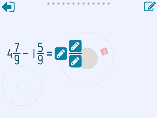 Subtracting Fractions iPad screenshot
