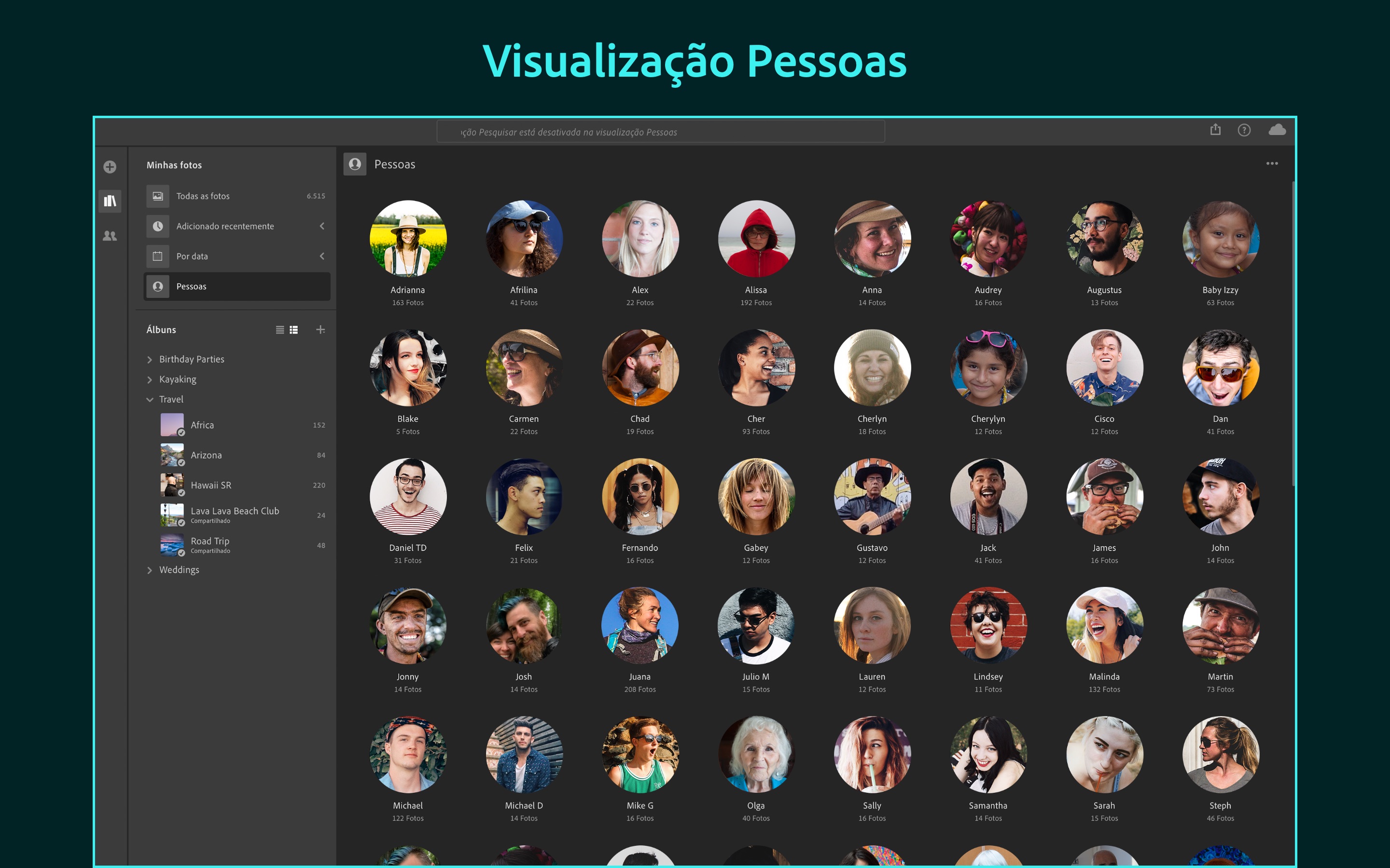 Screenshot do app Adobe Lightroom