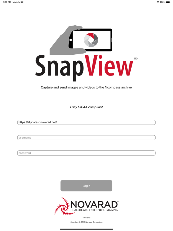 Novarad SnapView iPad screenshot 1 - Medical app