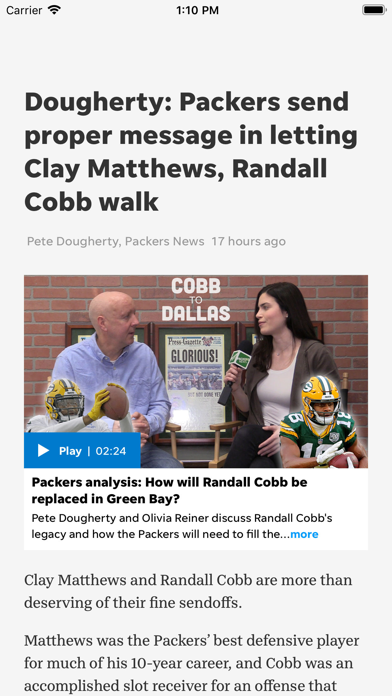Packers News Screenshot