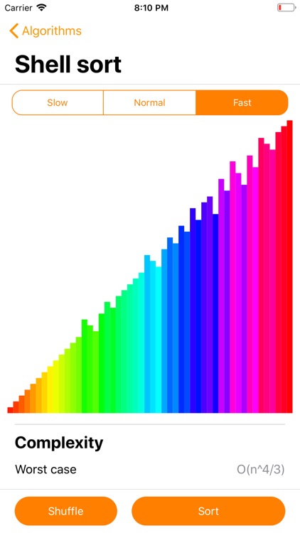 Sorting algorithms visualised