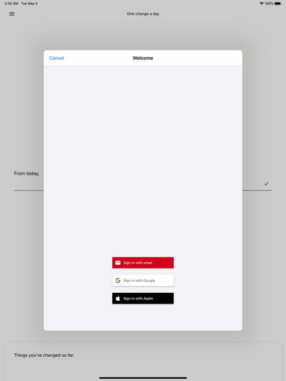 One change a day iPad screenshot 5 - Productivity app