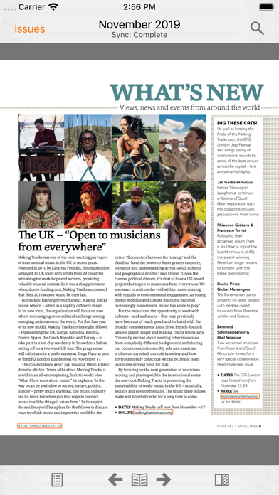 Songlines Magazine Screenshot