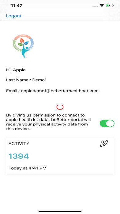 EBAW Wellness Personal Tracker screenshot 2