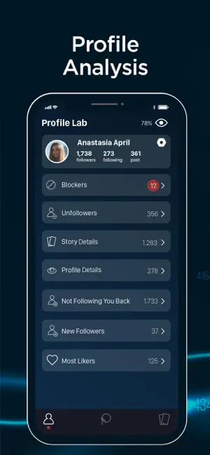 Captura de Pantalla 1 FollowersLab+Profile Analytics iphone
