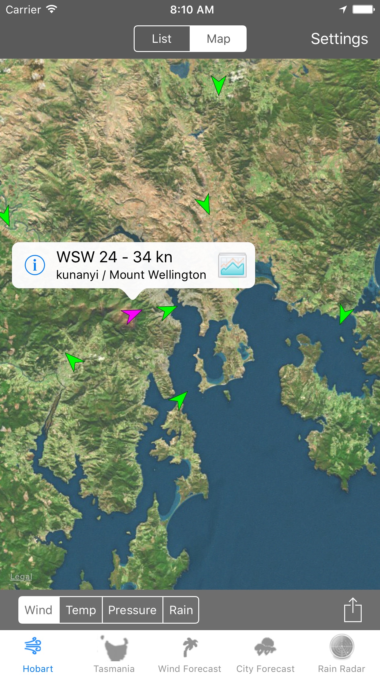 Screenshot 1 of HobartWinds