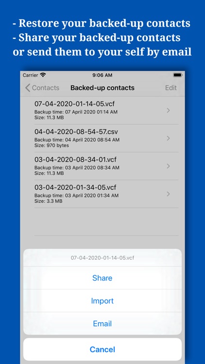 Backup And Manage Contacts screenshot-8