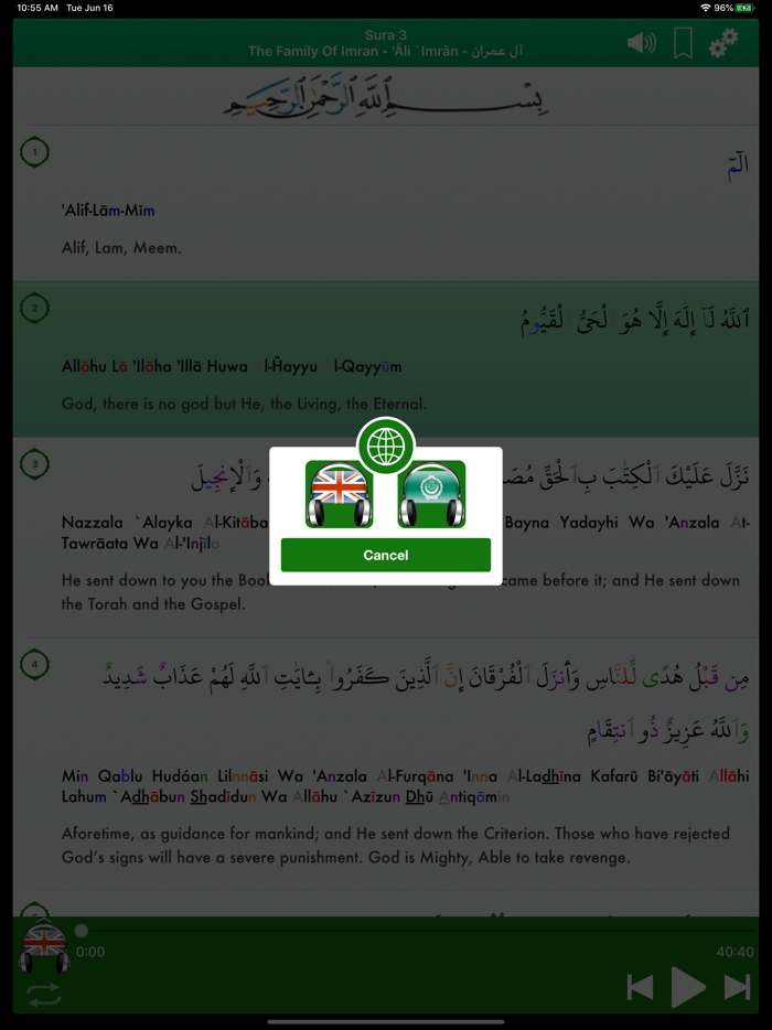 Quran Audio mp3 in English