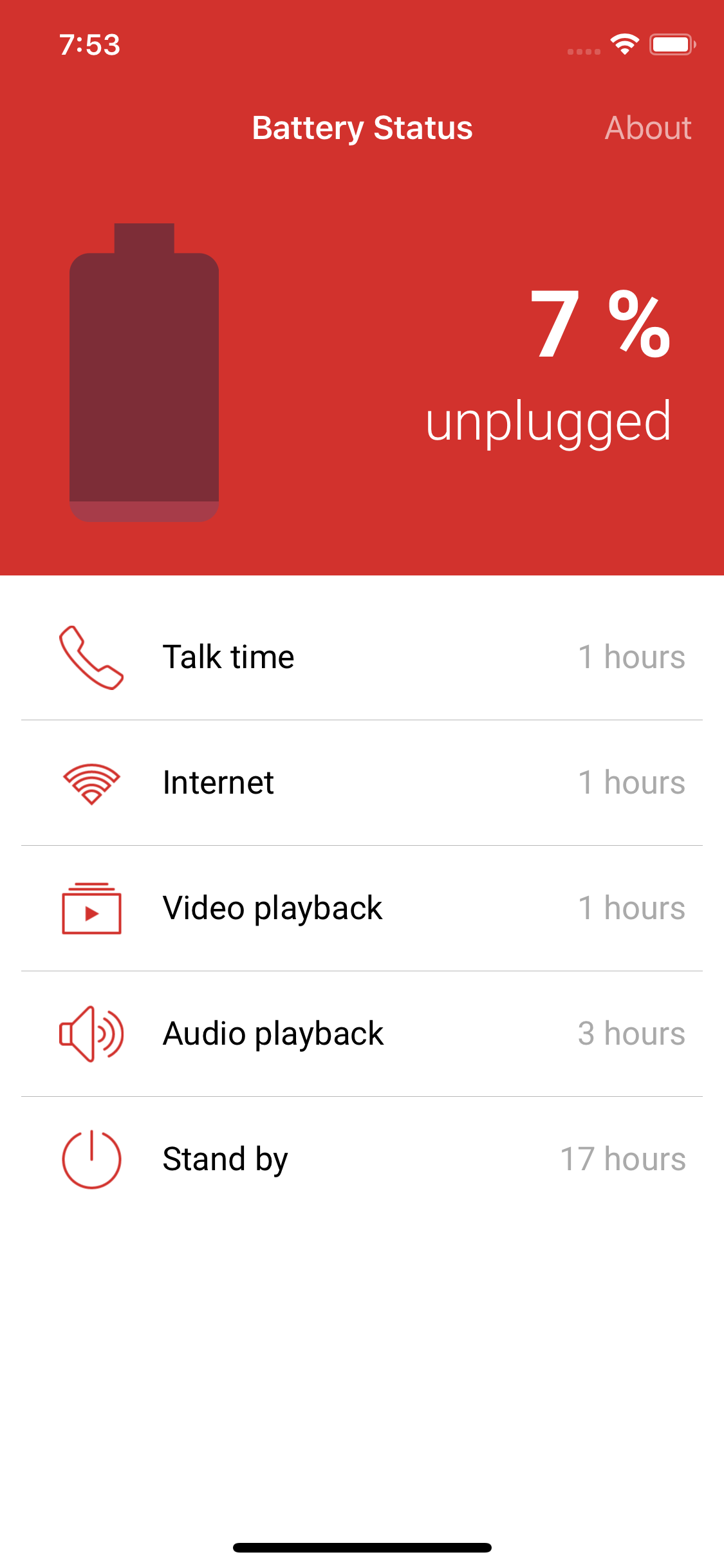 My BatteryStatus screenshot 3