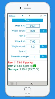 unit price comparison iphone screenshot 4