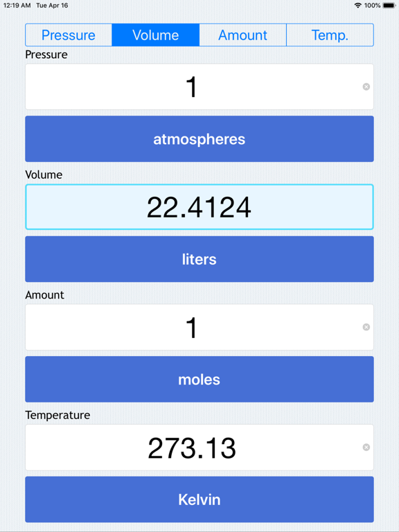 Screenshot #4 pour PVnRT - Ideal Gas Calculator
