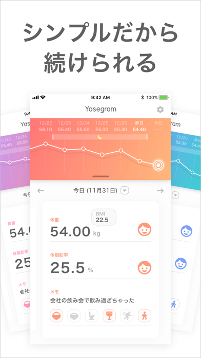 シンプル体重管理 - Yasegramで簡単ダイエットのおすすめ画像3