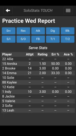 SoloStats Touch Volleyball screenshot 1
