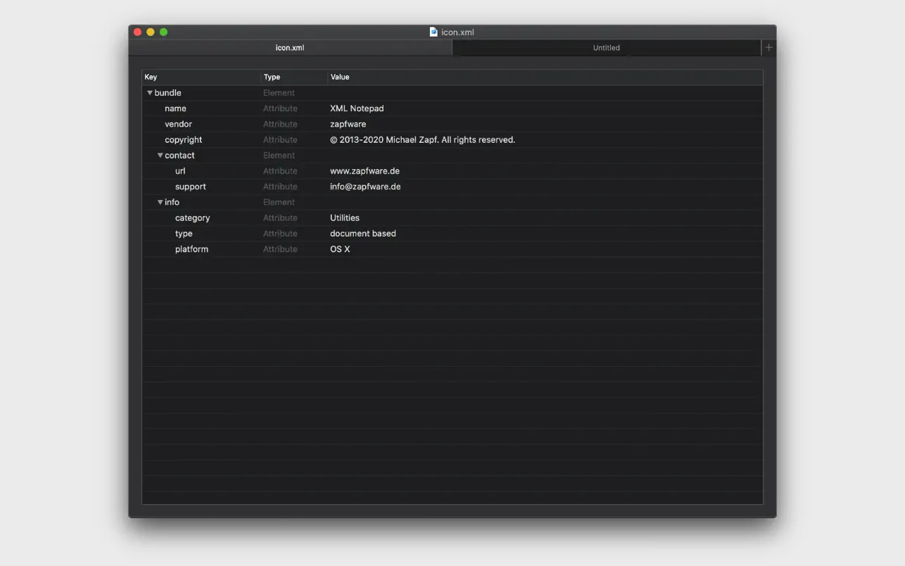 #2. XML Notepad (macOS) 来自: zapfware