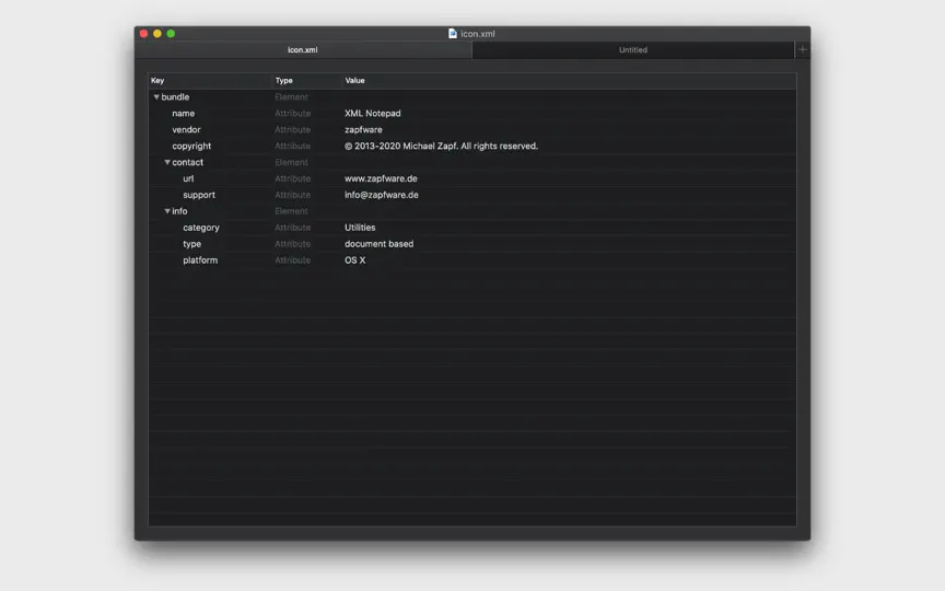 Captura de pantalla de XML Notepad en iPhone 2