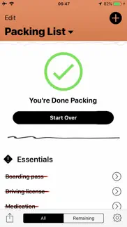 travel packing list iphone screenshot 2