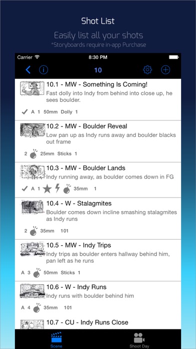 Shot Lister - Film set schedule tool for Directors Screenshot 1