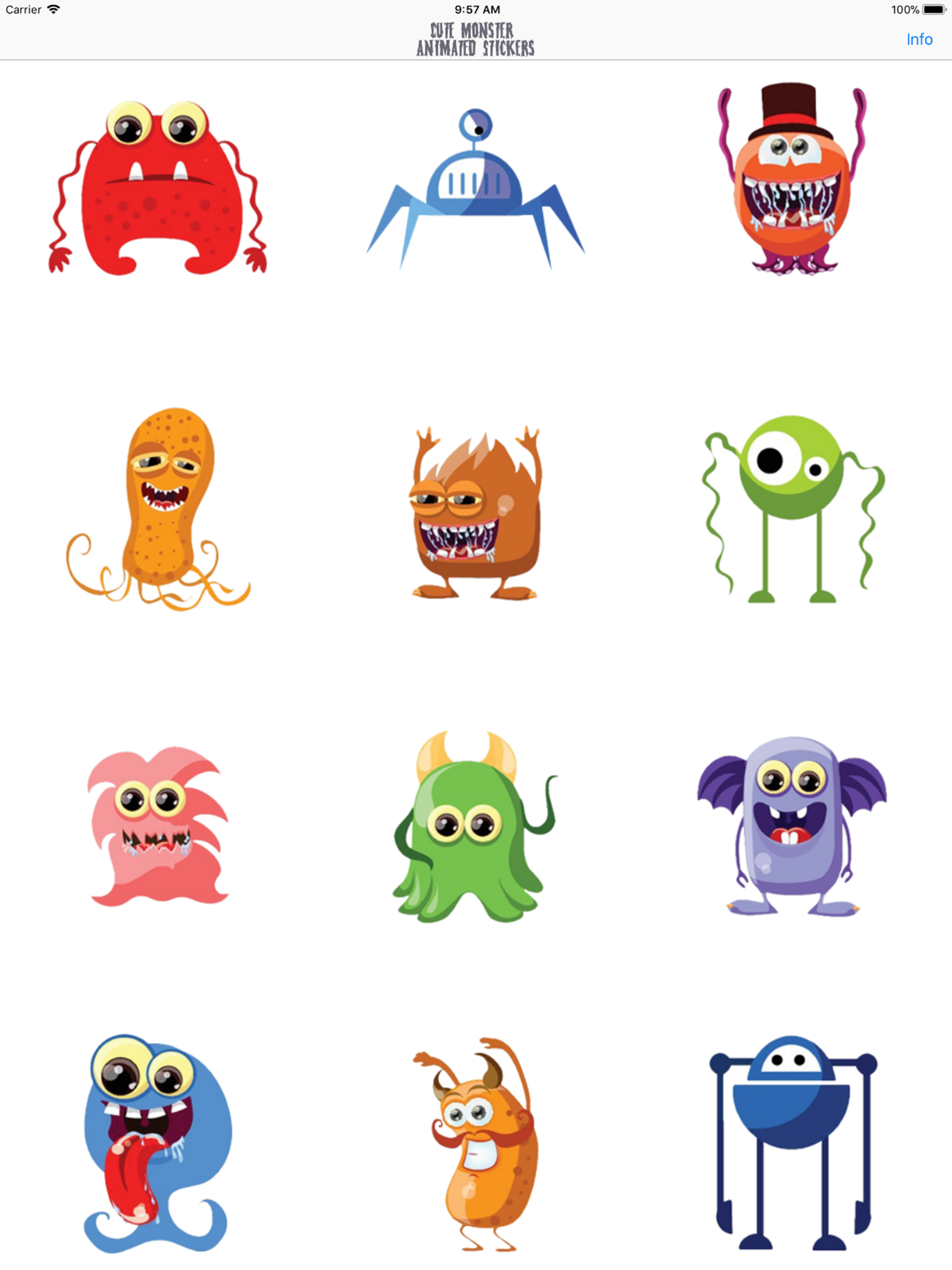 Cute Monster Animated Stickers screenshot 6