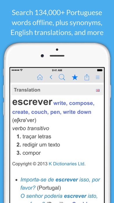 Screenshot #1 pour Portuguese Dictionary.