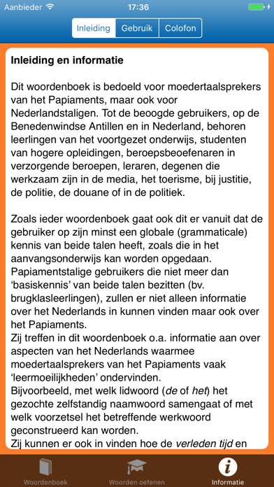 Woordenboek Papiaments > NL Screenshot
