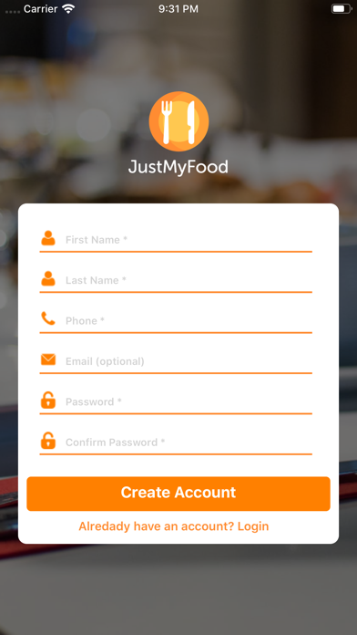 JustMyFood screenshot 2