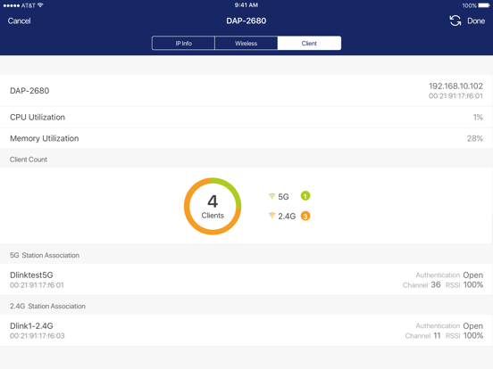 Nuclias Connect iPad screenshot