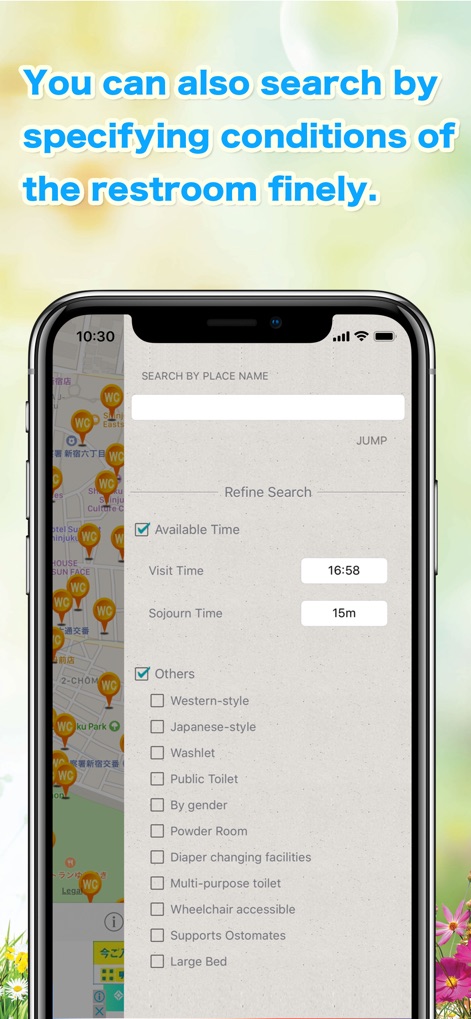 Restroom information map - Navigation App | MWM