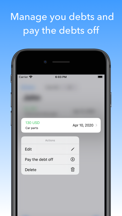 Debts - Manage your debtors Screenshot