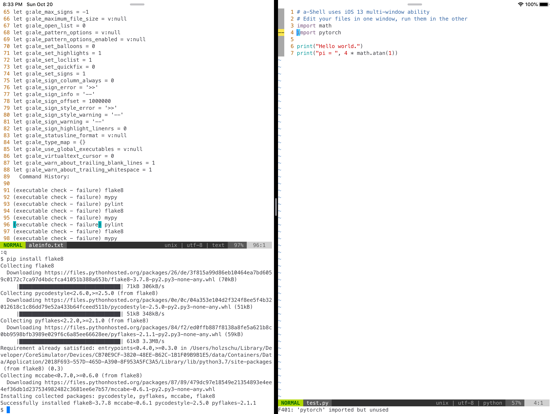 a-Shell iPad screenshot 6 - Developer Tools app