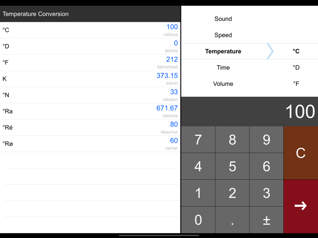 Unit Converter Pro HD. צילומי מסך