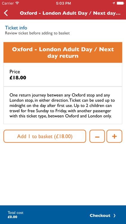 Oxford Tube Mobile Ticket