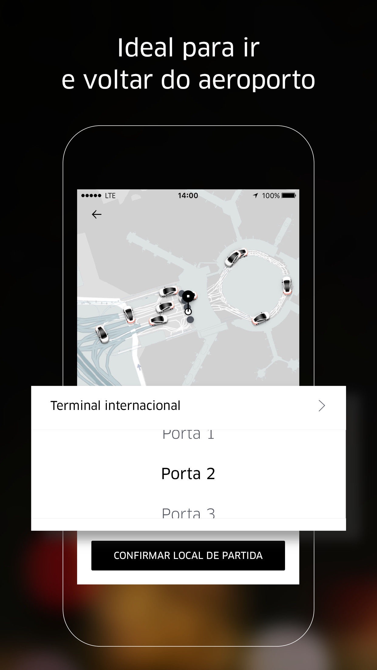 Screenshot do app Uber