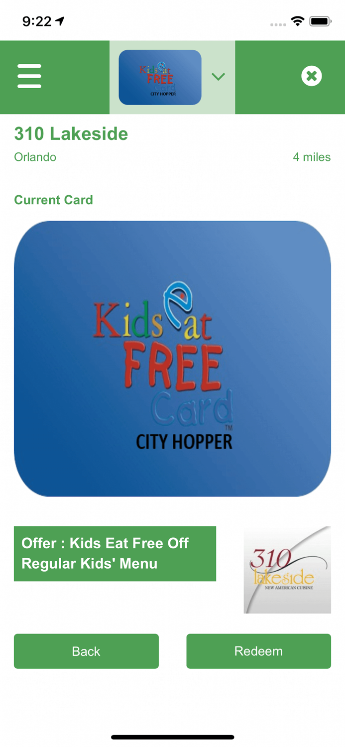 Kids Eat Free Card
