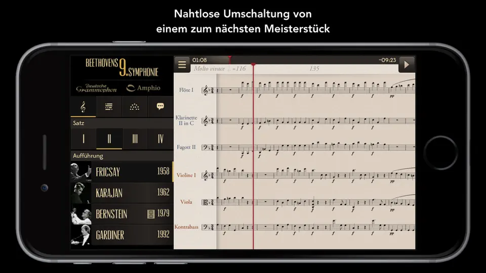 Screenshot von Beethovens 9. Symphonie auf dem iPhone 2