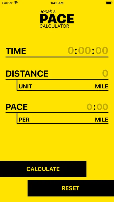 Jonah's Pace Calculator