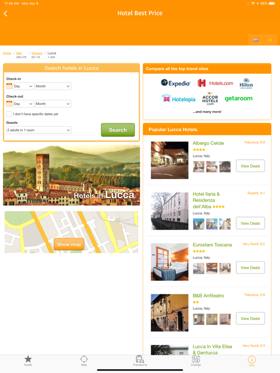 Lucca Travel Guide and Map iPad screenshot 8 - Travel app
