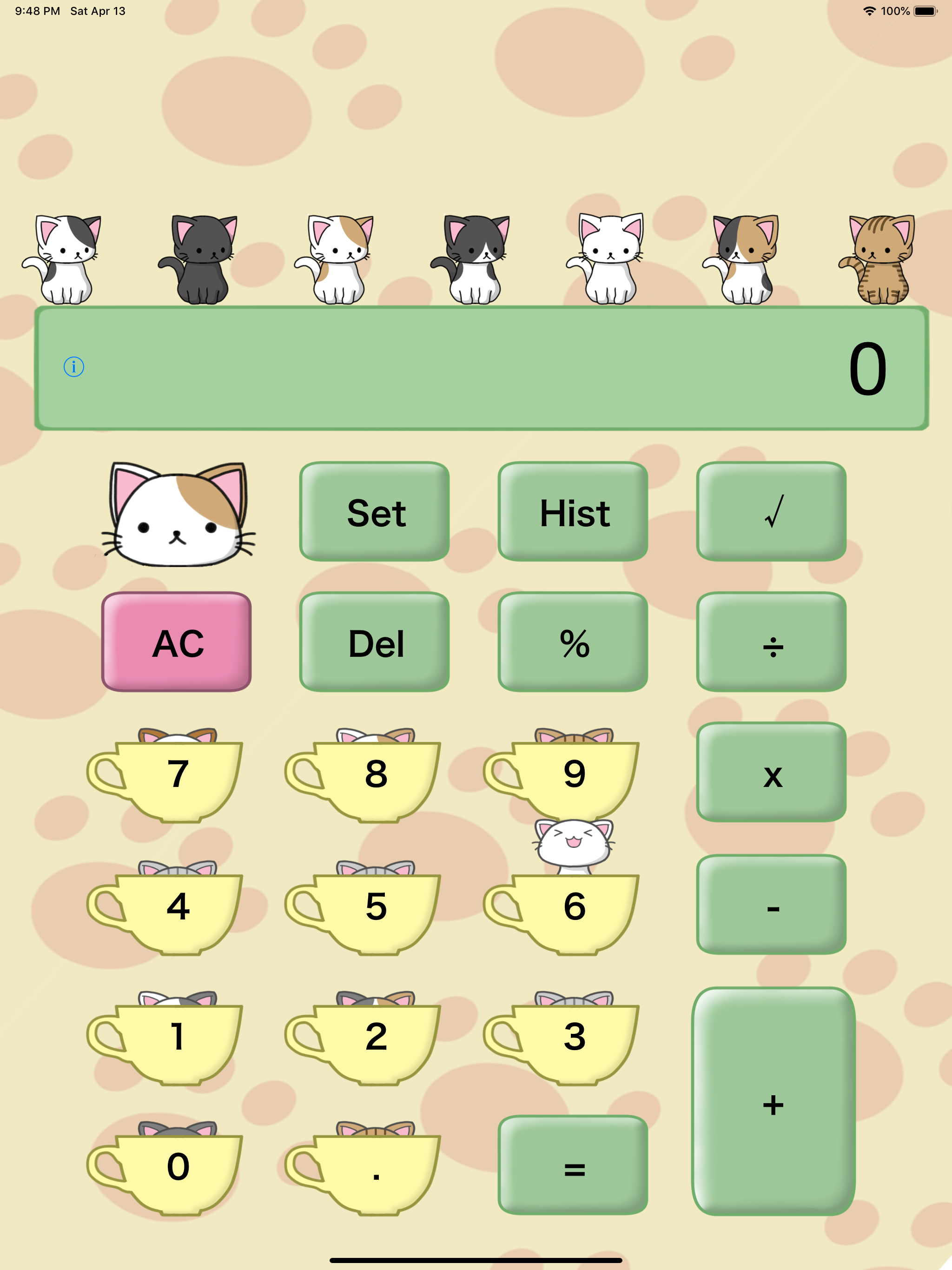 Calculator of cute cats