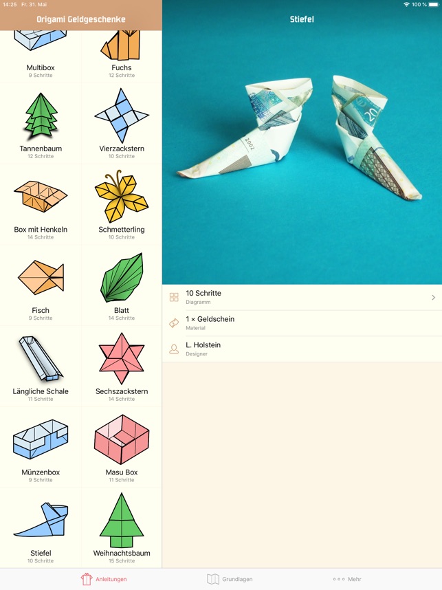 Origami Geldgeschenke