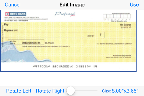 Print Cheque - náhled