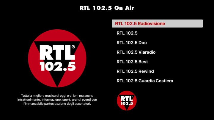 Screenshot #1 pour RTL 102.5 Radiovisione