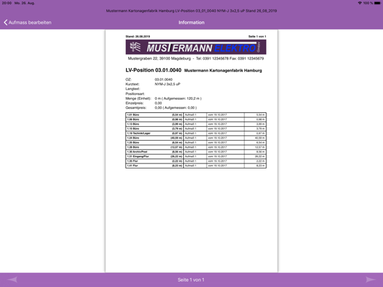 Aufmaß (Baustellenaufmaß) iPad screenshot