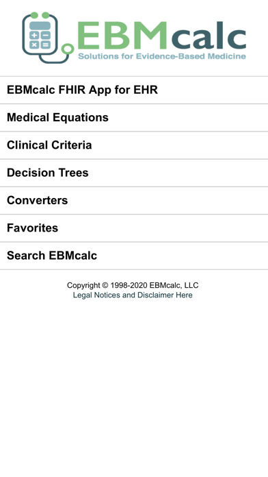 EBMcalc Pediatrics Screenshot