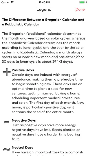 Captura de pantalla de Kabbalistic Calendar en iPhone 5