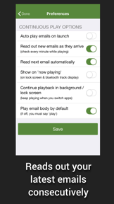 Speaking Email - voice reader screenshot