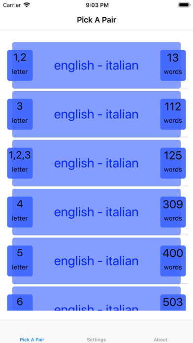 PickAPair Italian - English Screenshot