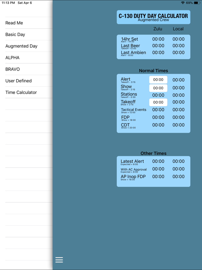 C-130 Duty Day Calc